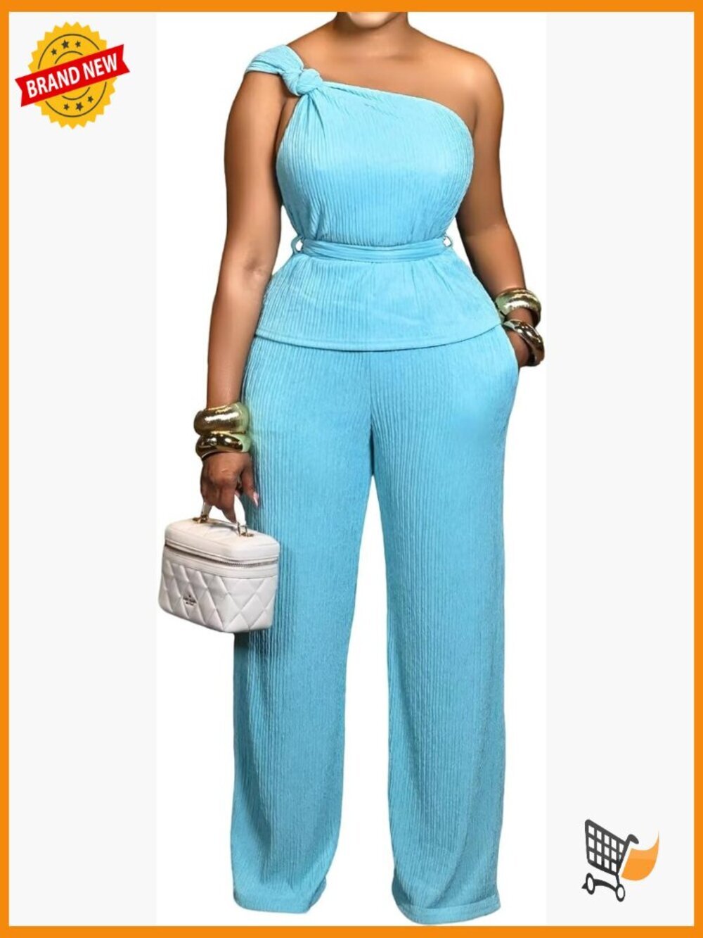 Sleeveless Off Shoulder Crop Top & Wide Leg Pant Set, Lounge Set